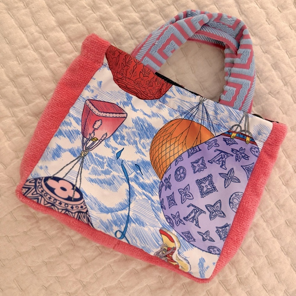 Louis Vuitton Scarf Mini Purse, NWT - Fleece, Chain, Handles OOAK, Upcycled